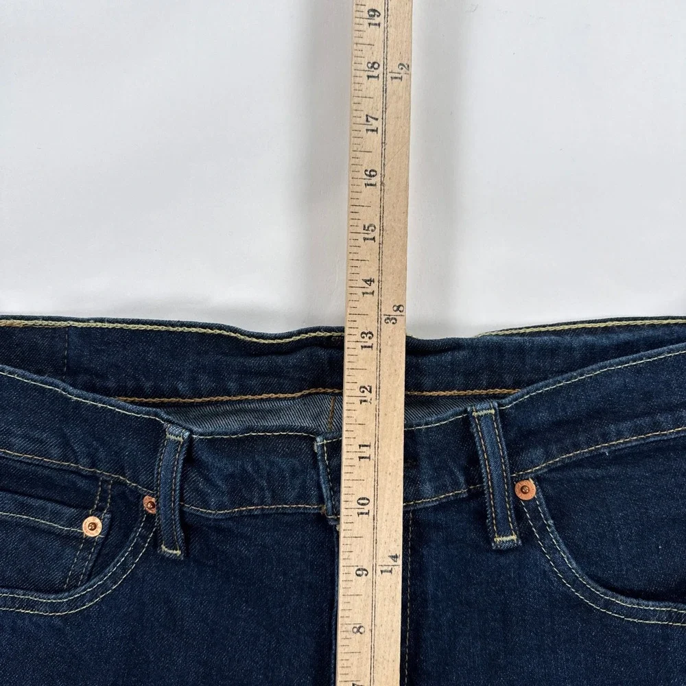 Levis Mens Jeans 36x30 Blue 514 Straight Fit Dark Wash Denim Stretch